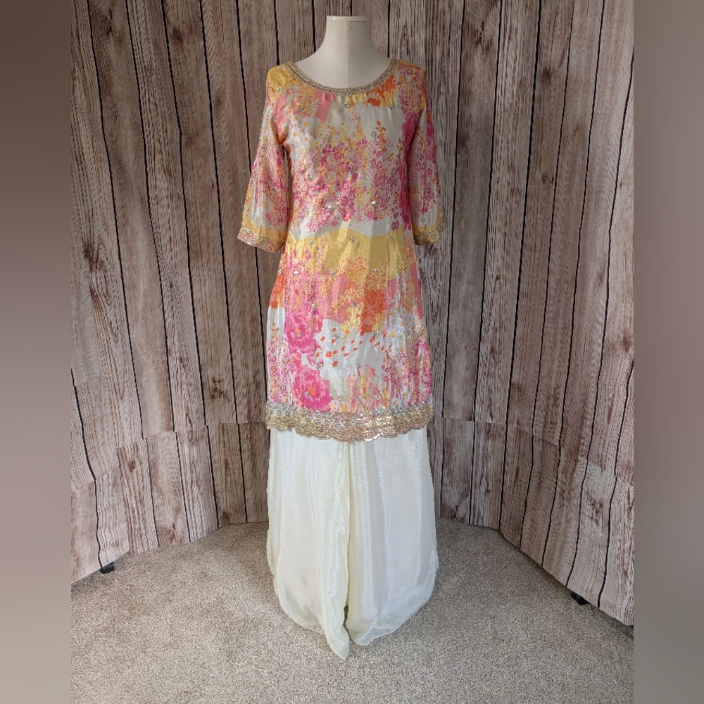 Multicolor Indian Pakistani Party Wear Salwar Kameez Sharara Palazzo Suit